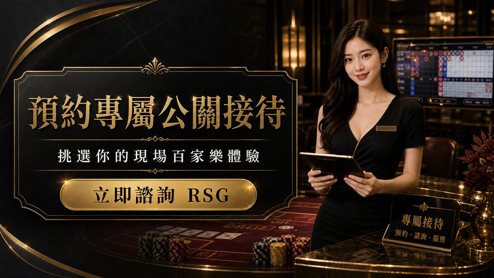 RSG 公關接待與現場百家樂流程示意圖