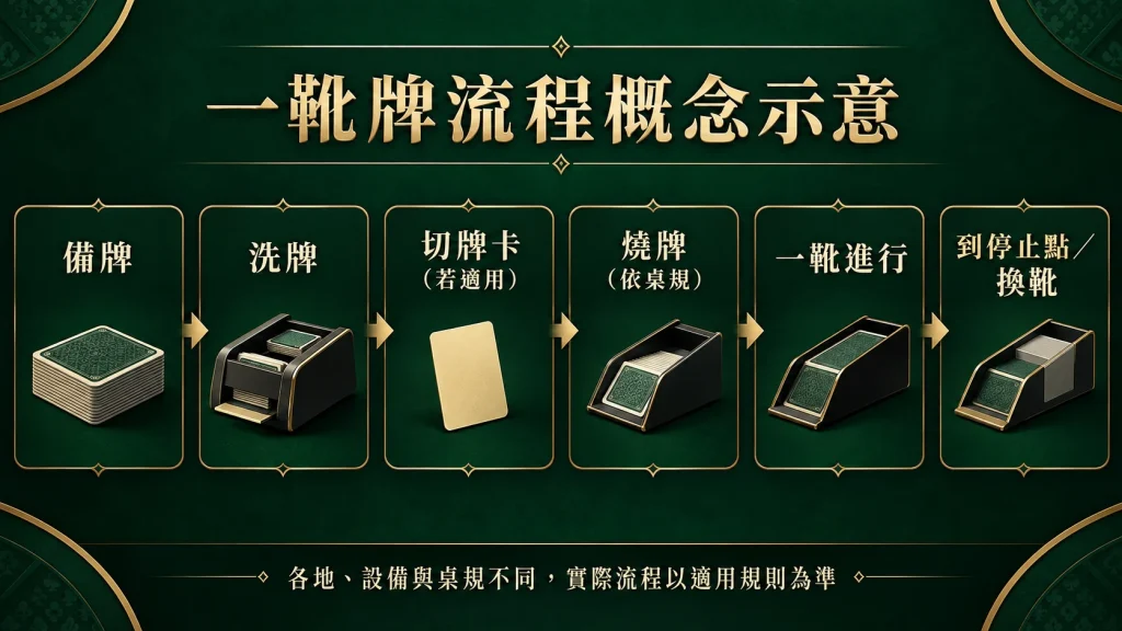 百家樂一靴牌流程怎麼看?洗牌、切牌卡與燒牌(紐西蘭規則示例)|RSG